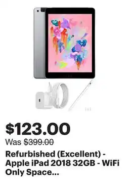 Best Buy Refurbished (Excellent) - Apple iPad 2018 32GB - WiFi Only Space Gray. With Charger and Pencil offer