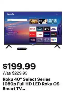 Best Buy Roku 40 Select Series 1080p Full HD LED Roku OS Smart TV (40R3E5CA) - 2026 - Only at Best Buy offer
