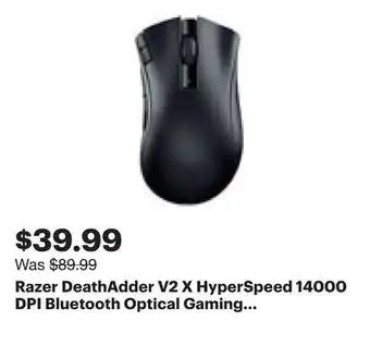 Best Buy Razer DeathAdder V2 X HyperSpeed 14000 DPI Bluetooth Optical Gaming Mouse - Black - Only at Best Buy offer
