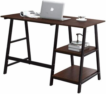 Walmart Homylin Computer Desk 47" PC Desk Office Desk Writing Study Table with 2 Shelves for Home Office Use offer