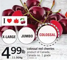 Loblaws Colossal red cherries offer