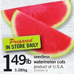 Loblaws Seedless Watermelon cuts offer