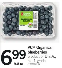 Loblaws PC Organics blueberries offer