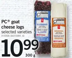Loblaws PC goat cheese logs offer