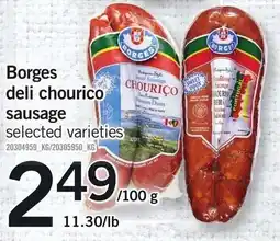 Loblaws Borges deli chourico sausage offer