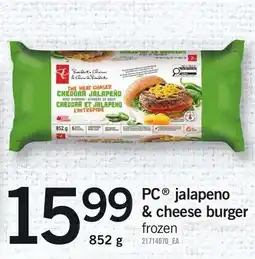Loblaws PC jalapeno & cheese burger frozen offer