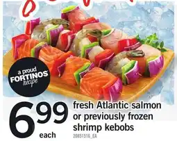 Loblaws Fresh Atlantic salmon or previously frozen shrimp kebobs offer