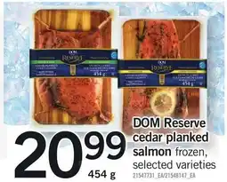 Loblaws DOM Reserve cedar planked salmon frozen offer