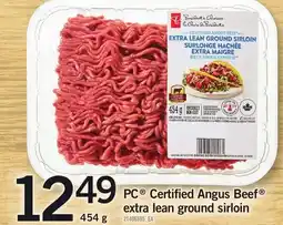 Loblaws PC Certified Angus Beef extra lean ground sirloin offer