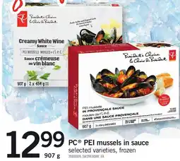 Loblaws PC PEI mussels in sauce selected varieties, frozen offer