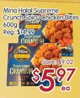 Sunny Food Mart Mina Halal Supreme Crunch Spicy Chicken Bites offer