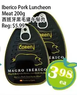 Food Depot Supermarket Iberico pork luncheon meat offer
