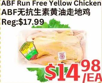 Farm Fresh Supermarket ABF Run Free Yellow Chicken offer