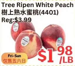 Farm Fresh Supermarket Tree ripen white peach offer