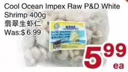 First Choice Supermarket Cool Ocean Impex Raw P&D White Shrimp offer
