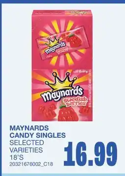 Wholesale Club CANDY SINGLES, 18'S offer