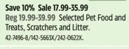 Canadian Tire Selected Pet Food and Treats, Scratchers and Litter offer