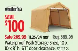 Canadian Tire WeatherFast Waterproof Peak Storage Shed offer