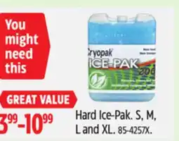 Canadian Tire Cryopak Hard Ice-Pak. S, M, L and XL offer
