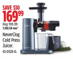 Canadian Tire NeverClog Cold Press Juicer offer