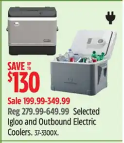 Canadian Tire Selected Igloo and Outbound Electric Coolers offer