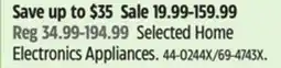 Canadian Tire Selected Home Electronics Appliances offer