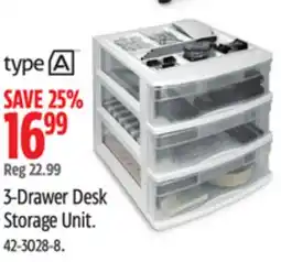 Canadian Tire 3-Drawer Desk Storage Unit offer