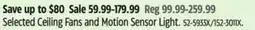 Canadian Tire Sunforce Selected Ceiling Fans and Motion Sensor Light offer