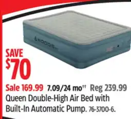 Canadian Tire Queen Double-High Air Bed with Built-In Automatic Pump offer