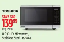 Canadian Tire TOSHIBA 0.9 Cu-Ft Microwave, Stainless Steel offer