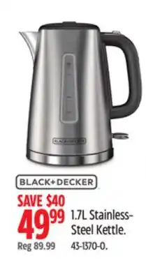 Canadian Tire BLACK+DECKER 1.7L Stainless-Steel Kettle offer