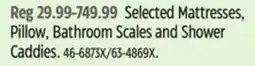 Canadian Tire Selected Mattresses, Pillow, Bathroom Scales and Shower Caddies offer