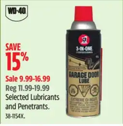 Canadian Tire Selected Lubricants and Penetrants offer