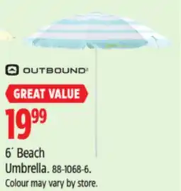Canadian Tire OUTBOUND 6' Beach Umbrella offer