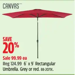 Canadian Tire Canvas 6' x 9' Rectangular Umbrella offer