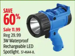 Canadian Tire 3W Waterproof Rechargeable LED Spotlight offer