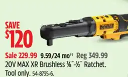Canadian Tire Dewalt 20V MAX XR Brushless ⅜-½ Ratchet offer