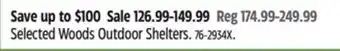 Canadian Tire Selected Woods Outdoor Shelters offer