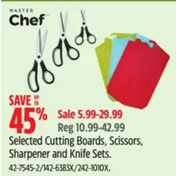 Canadian Tire Selected Cutting Boards, Scissors, Sharpener and Knife Sets offer