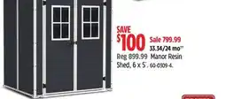 Canadian Tire Manor Resin Shed, 6 x 5´ offer