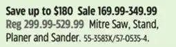 Canadian Tire Mitre Saw, Stand, Planer and Sander offer
