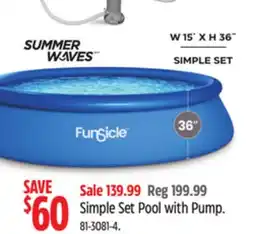 Canadian Tire SUMMER WAVES Simple Set Pool with Pump offer