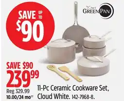 Canadian Tire 11-Pc Ceramic Cookware Set, Cloud White offer