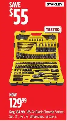 Canadian Tire STANLEY 183-Pc Black Chrome Socket Set offer