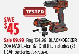 Canadian Tire BLACK+DECKER 20V MAX Li-ion ³⁄₈ Drill Kit offer