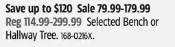 Canadian Tire Selected Bench or Hallway Tree offer