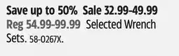 Canadian Tire Selected Wrench Sets offer