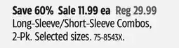 Canadian Tire Long-Sleeve/Short-Sleeve Combos, 2-Pk offer
