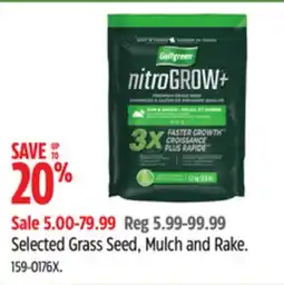Canadian Tire Selected Golfgreen Grass Seed, Mulch and Rake offer