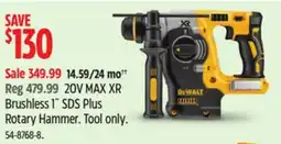 Canadian Tire DEWALT 20 V MAX XR Brushless 1 SDS Plus Rotary Hammer offer